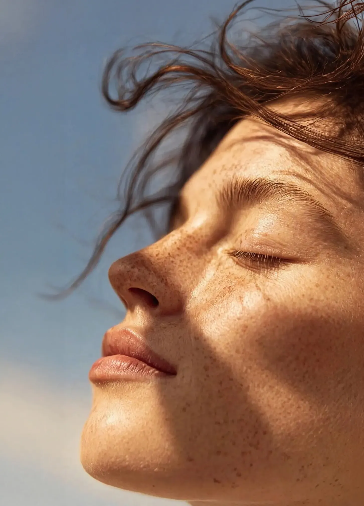 Woman looking up at the sky